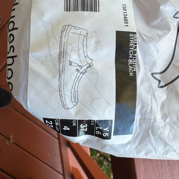 HEY DUDE WALLY YOUTH STRETCH BLACK Y5 L6 - Picture 2 of 5